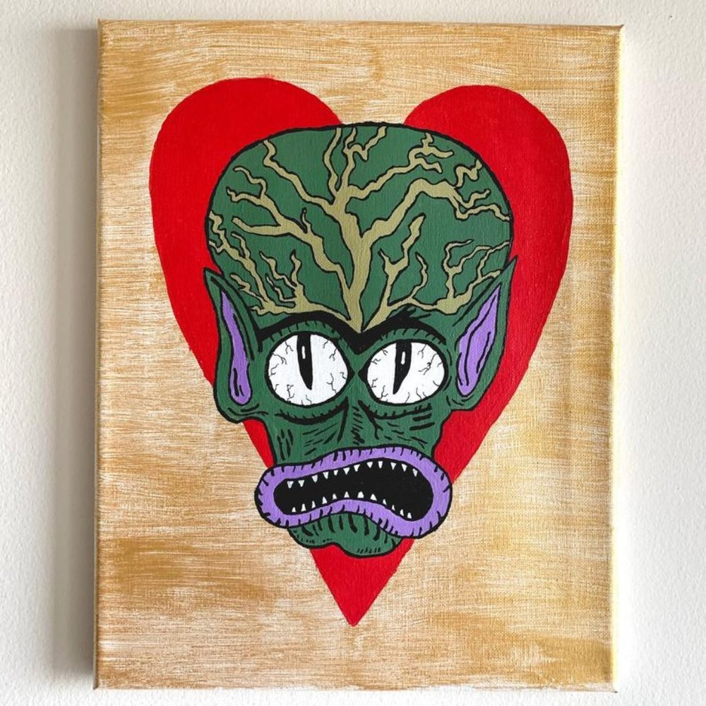 Mars Attacks! alien wall art - original painting